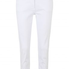 Doris Streich Slim‑Fit Jeans in Weiß mit Detailstickerei