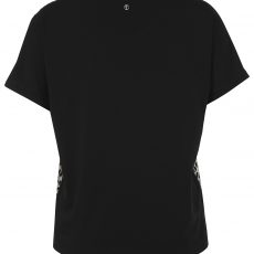 Frapp Schwarzes Jersey-Shirt mit weißen Akzenten