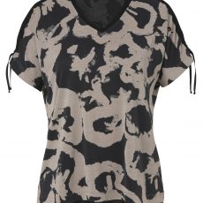 Frapp Fashion-Shirt mit Print in Beige & Schwarz