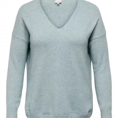 Only Carmakoma Soft Knit Sweater mit V‑Ausschnitt